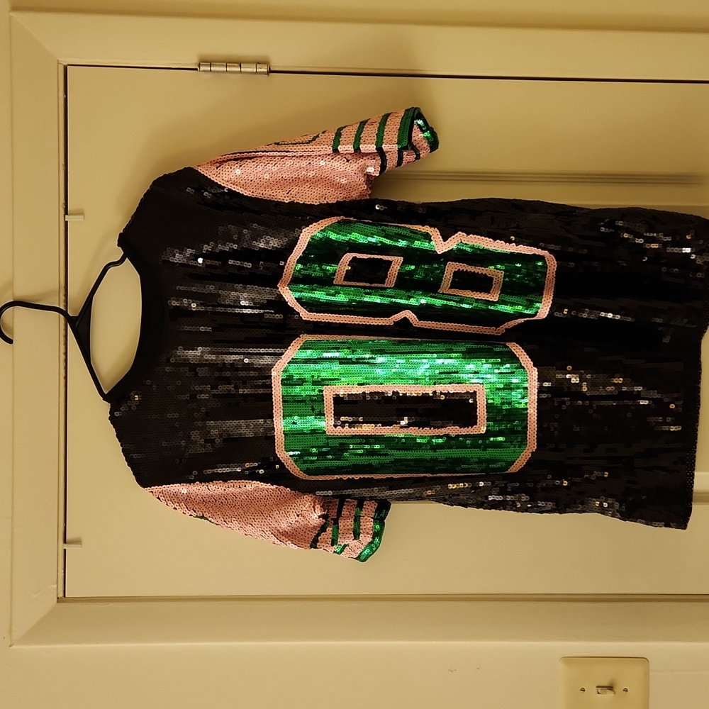 Pink and Green 08 Sequin Jersey (one size)